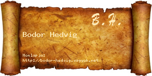 Bodor Hedvig névjegykártya